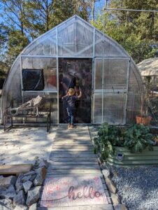 outside view of a large greenhouse